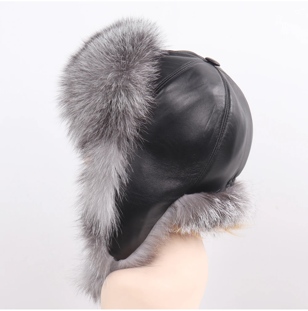 Новая зимняя теплая женская шапка из натурального Лисьего меха натуральная мягкая шапка из натурального Лисьего меха женская модная повседневная шапка-бомбер из натуральной кожи
