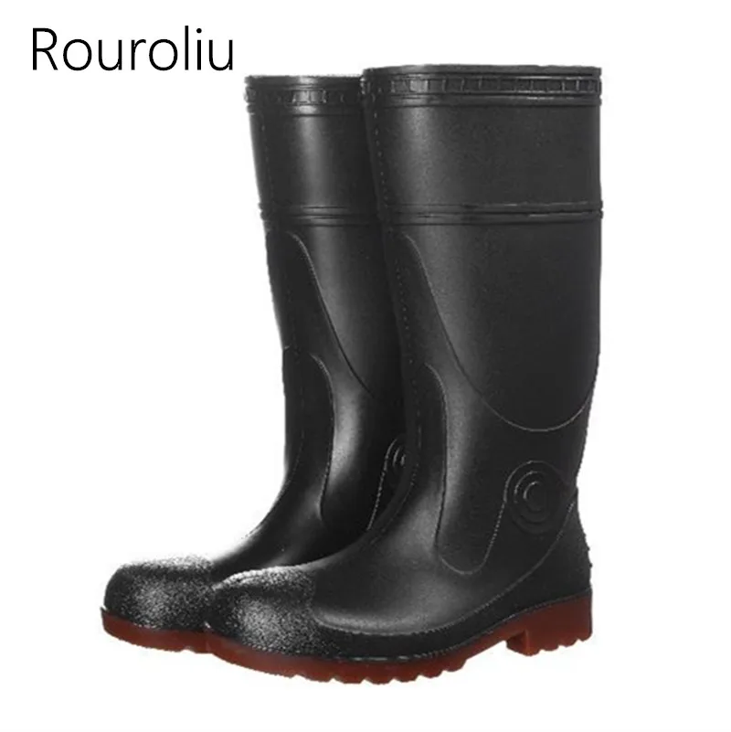 Rouroliu для мужчин Wateproof безопасности рабочая обувь сталь носком осень зима