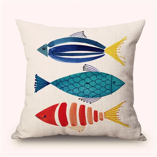 

ZXZXOON чехлы для подушек с рисунком животных и рыб, полиэстер, 45x45 см