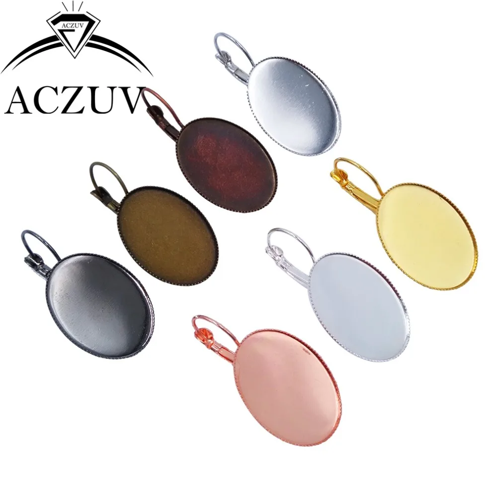 100 шт. серьги основа Безель пустые настройки кабошон серебро/металл