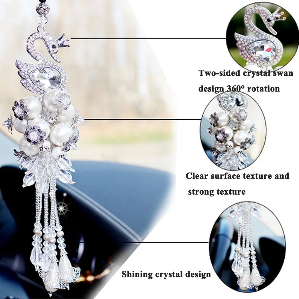 Подвеска для автомобиля Хрустальные лепестки лебедя подвески авто зеркало