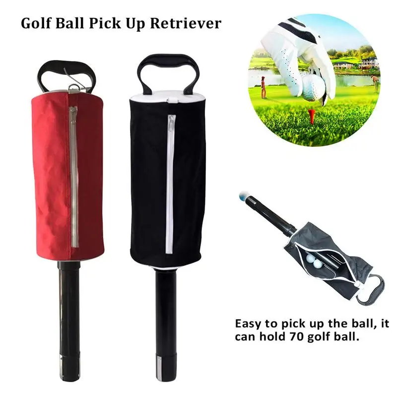 

Black Zipper Golf Ball Pick Up Retriever Shag Bag Hold Up To 70 Balls Easy To Pick Up The Ball here