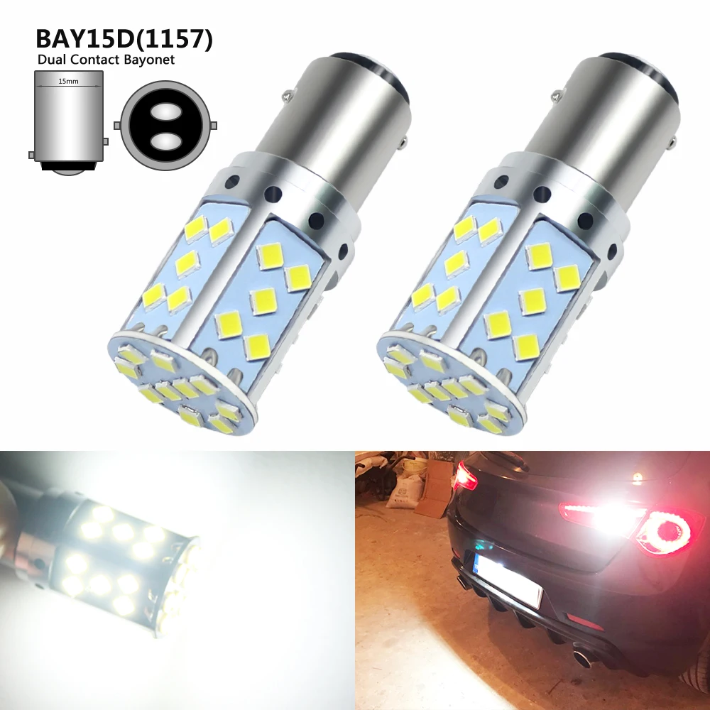 

BOODLIED BAY15D 1157 P21/5W LED 3030 SMD 35 LED Bulb Car Light White LED Lamp For Auto Reverse Lights Turn Signal Backup Lights