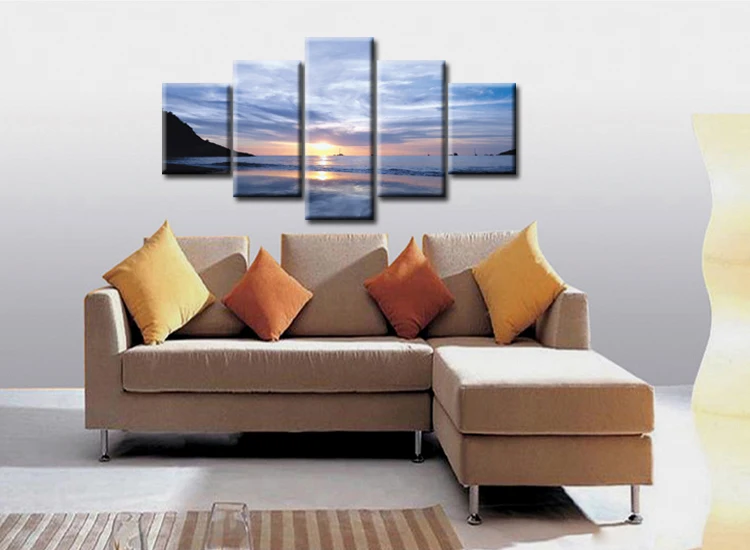 5 шт. настенные картины на холсте с изображением заката|print poster|painting beachpainting frame |