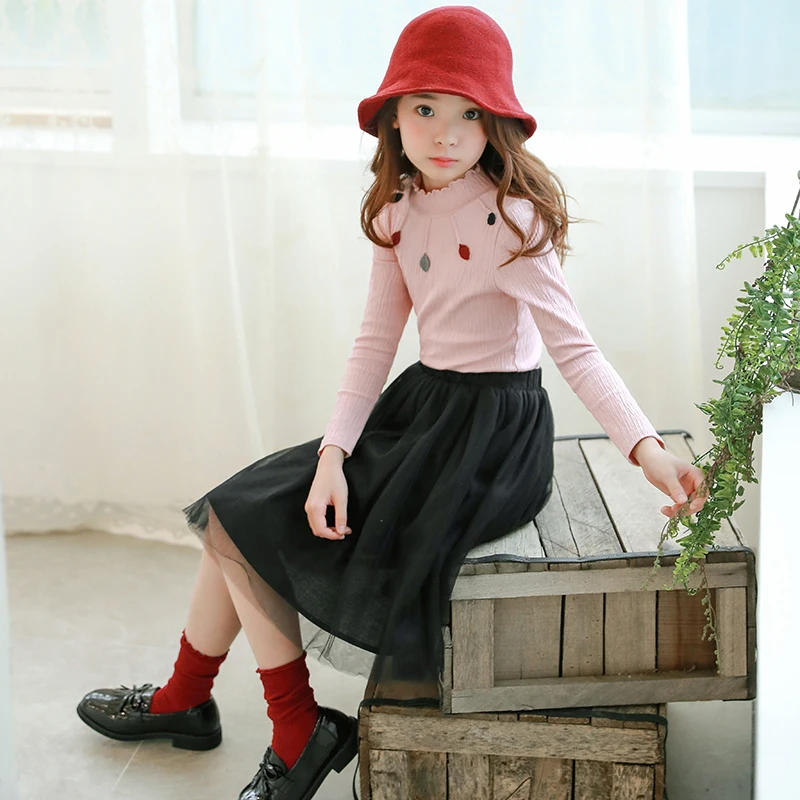 Футболка для девочек с длинным рукавом 2018 новая осенняя одежда Платья принцессы