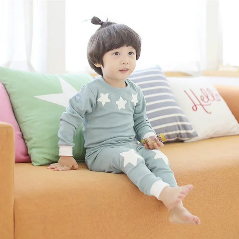 2 шт./компл. детские пижамы для малышей детское теплое нижнее белье детский