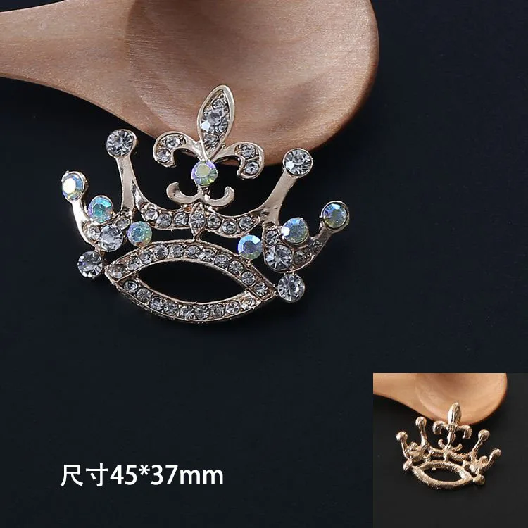 20 шт./лот Стразы в форме короны украшения для брошей одежды Скрапбукинг с плоским