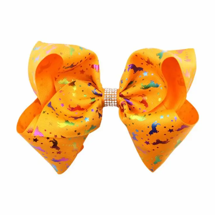 20 шт. Бесплатная доставка белый единорог лук Омбре Радужная фольга лошадиный