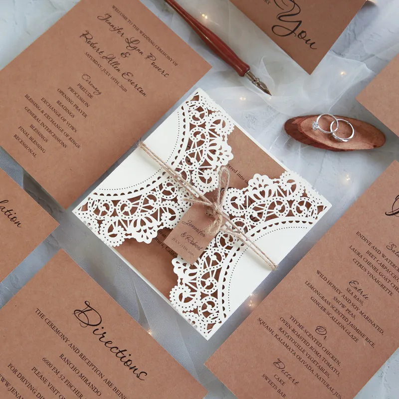 new style Flat open elegant wedding invitation promotion party card custom couture | Дом и сад