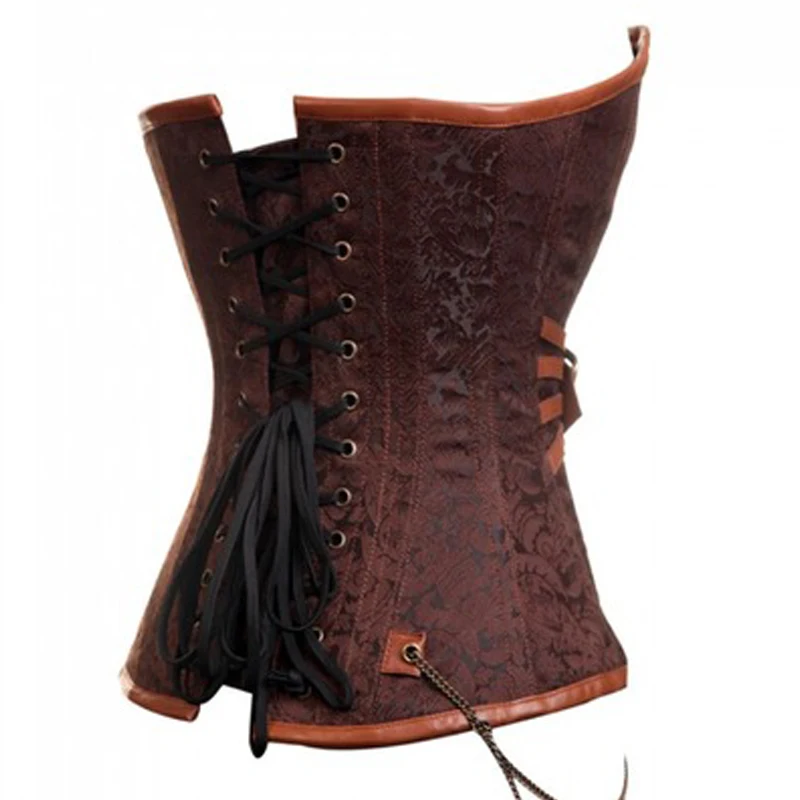 Женский корсет в стиле стимпанк коричневые корсеты и бюстье для похудения |
