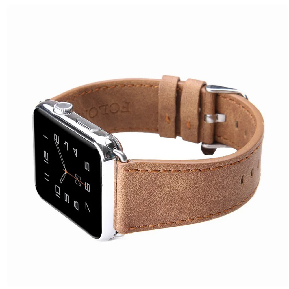 Мужской/женский кожаный ремешок для часов Apple Watch Series 5 4 3 2 1 ремешок для iWatch 5 браслет 44 мм/42 мм/40 мм/38 мм ремешок для часов