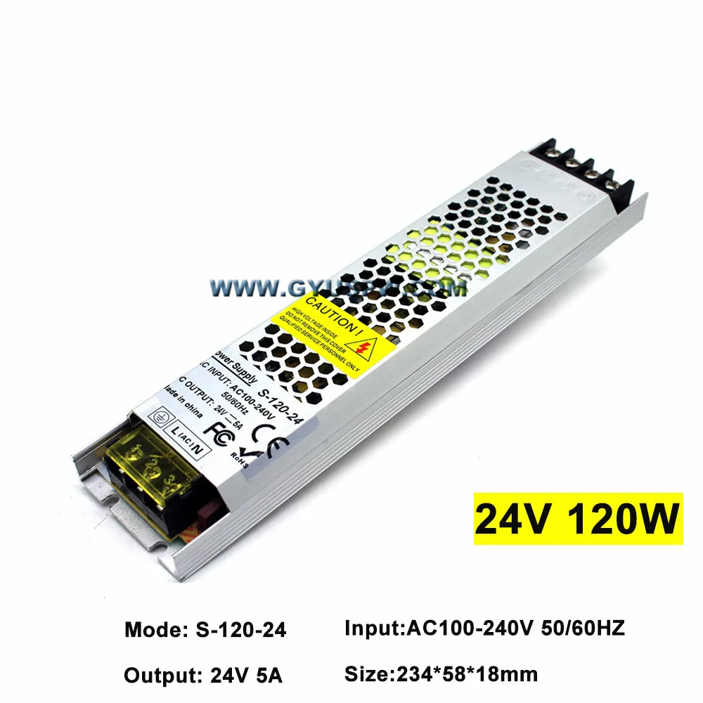 Ультратонкий светодиодный трансформатор DC24V 72 Вт 100 120 150 180 200 300 220 Драйвер адаптер