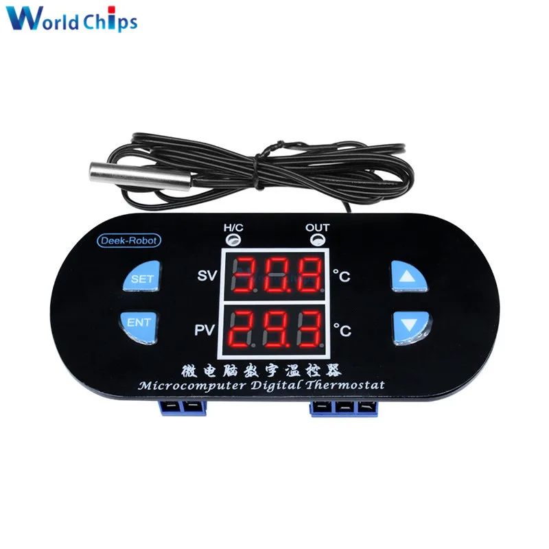 Регулируемый двойной дисплей красный цифровой термостат модуль контроллера