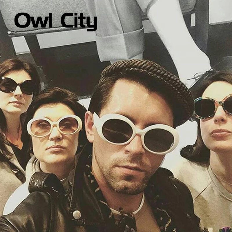 Овальные Солнцезащитные очки в винтажном стиле для мужчин и женщин |