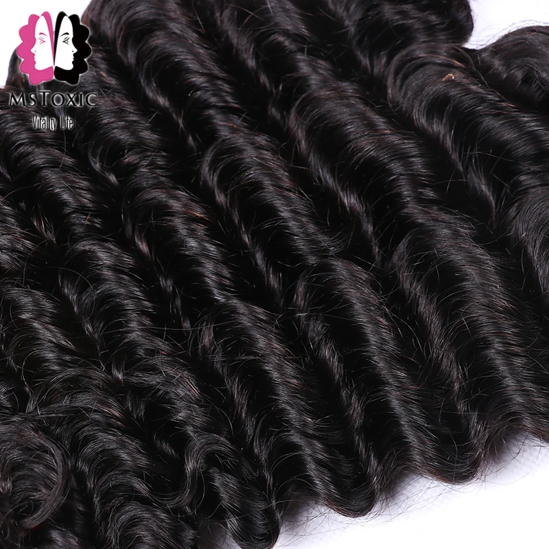 Mstoxic глубокая волна пучки бразильских локонов Weave Связки Natural Цвет человека волос