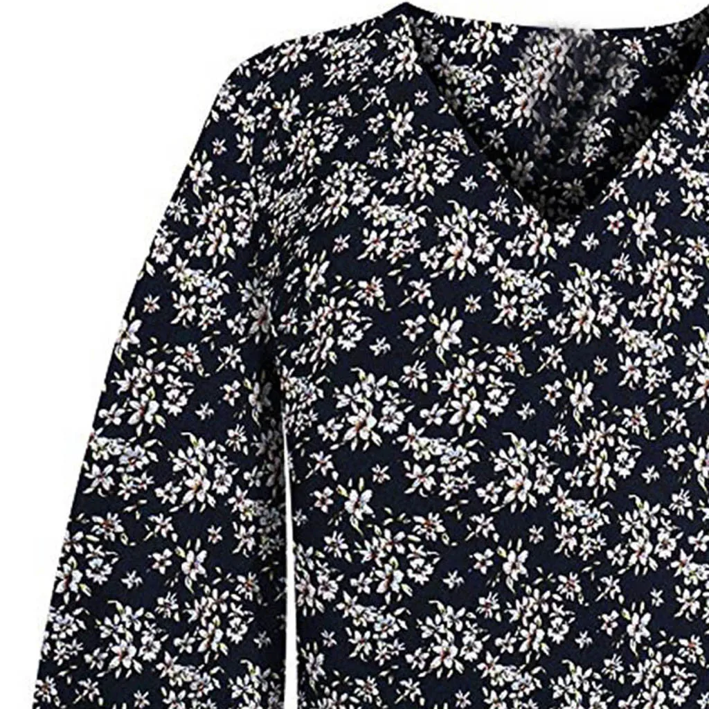 

Elegant Tops Women Ladies Print Blouse Long Sleeve Puff SleeveT Shirts Clothes Ladies Soft Loose Long Sleeve T Shirt Blouse