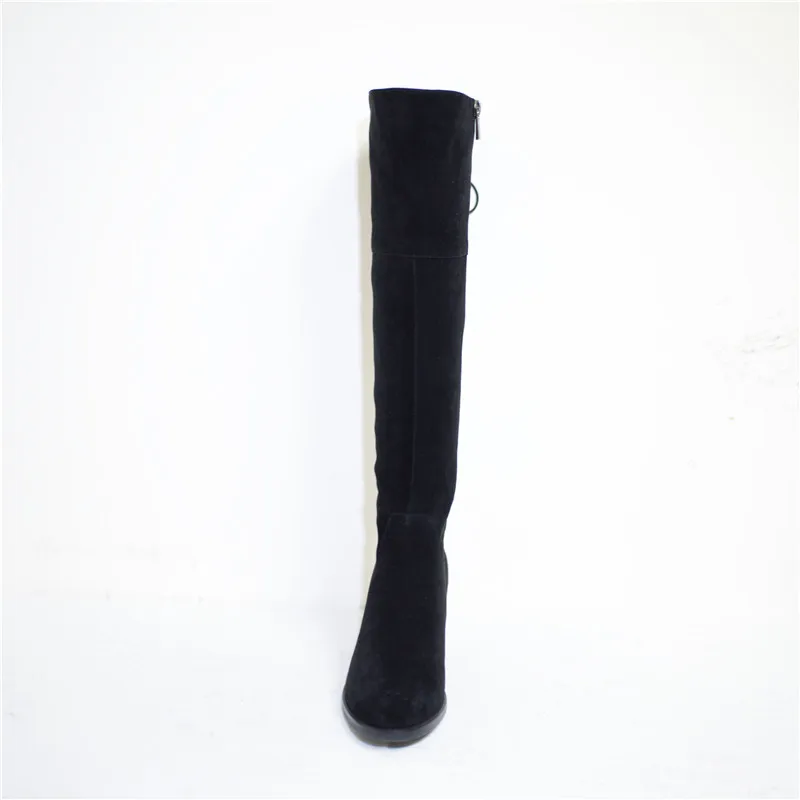 Pritivimin fn79 дамы kide замши Bottes Femme зимние женские ручной работы Теплые Натуральная шерсть внутри на обувь для девочек выше колена высокие сапоги
