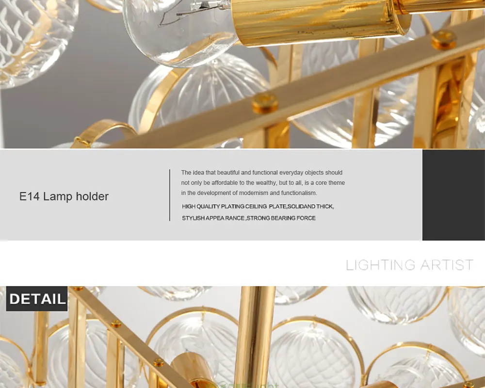 Современный золотой подвесной светильник Post Lustre Led, резные стеклянные шары, подвесные светильники для внутреннего освещения, подвесной светильник