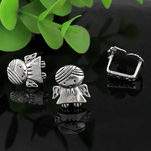 100 шт/партия Серебряный тон слайдер плоская трубка для браслет ожерелье на шнурке