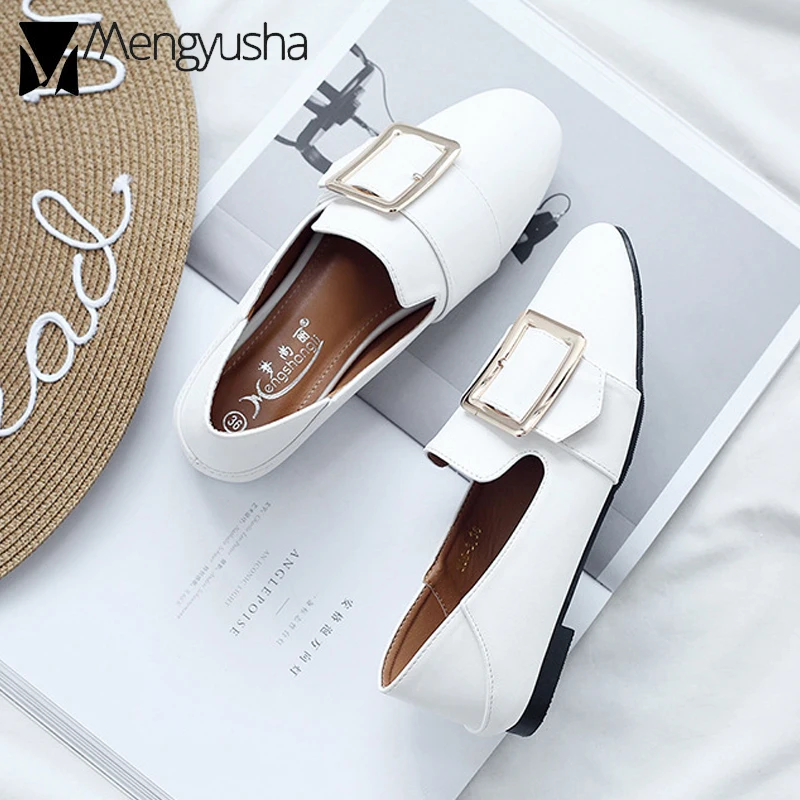 В британском стиле женская обувь металлическая пряжка на ремешке украшения