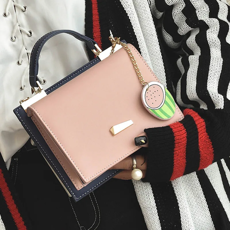 Женская сумка на плечо из искусственной кожи однотонная двусторонняя со съемным