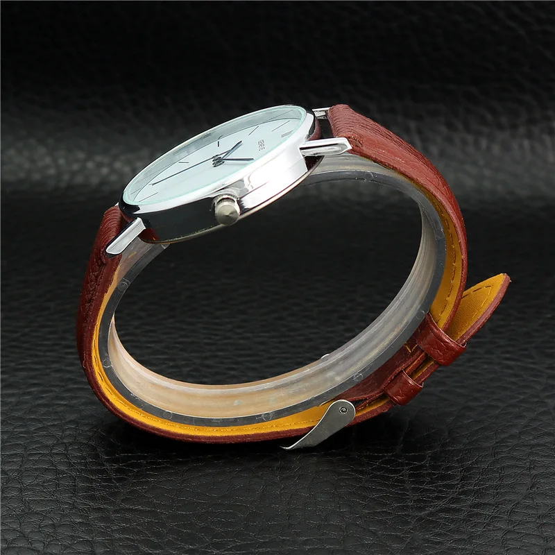 Women's Watches Simple Large Dial White Leather Watchband Minimalist Quartz Watch for Women Dropshipping Ladies Dress Wristwatch |