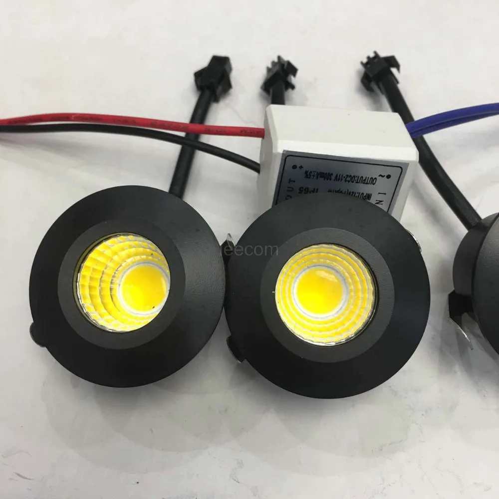 Черный cob светодиодные светильники 6 шт./лот dc12v ac85 277v потолочные с регулируемой