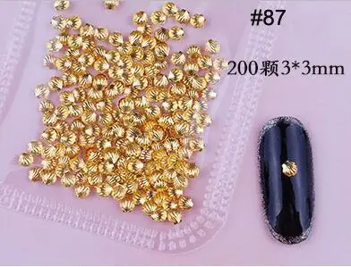 87 MKHG 200X золотые заклепки шипы для ногтей звезда/луна/ракушка квадрат/треугольник 94 типа 3d Металл Дизайн ногтей наконечник Металлические Шпильки наклейки декор - Цвет: 87