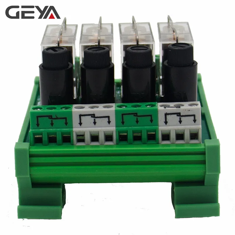 GEYA NGG2R 4 Канальный Релейный Модуль реле Omron доска с предохранителем 1NO1NC 12V 24V