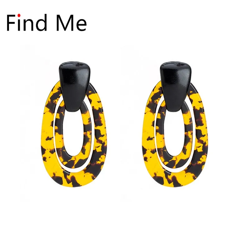 Женские многоуровневый акриловый серьги Find Me цветные круглые подвески из смолы