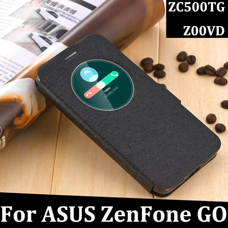 Чехол с открытым окошком 5 дюйма для ASUS ZenFone GO кожаные чехлы телефонов ZC500TG Z00VD