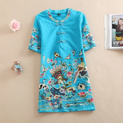 Summer women blouses 2019 Vintage embroidery Print Flower Women Blouses Short Sleeve Shirt Casual women Tops Blouse Plus size