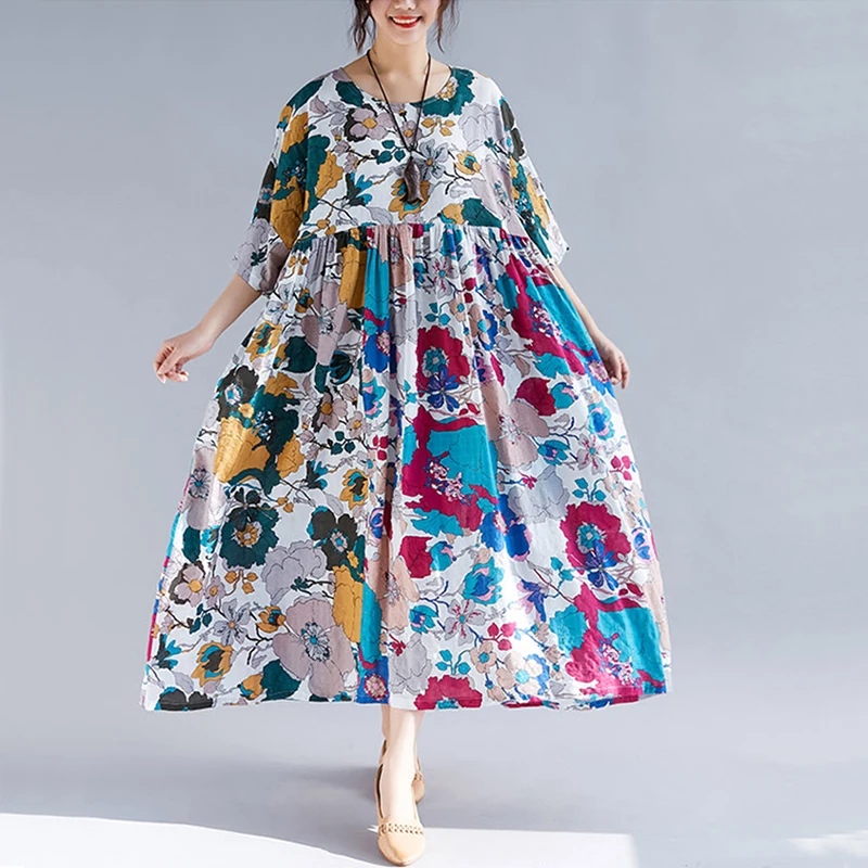 Женское платье-макси Elegdream повседневное длинное платье большого размера из