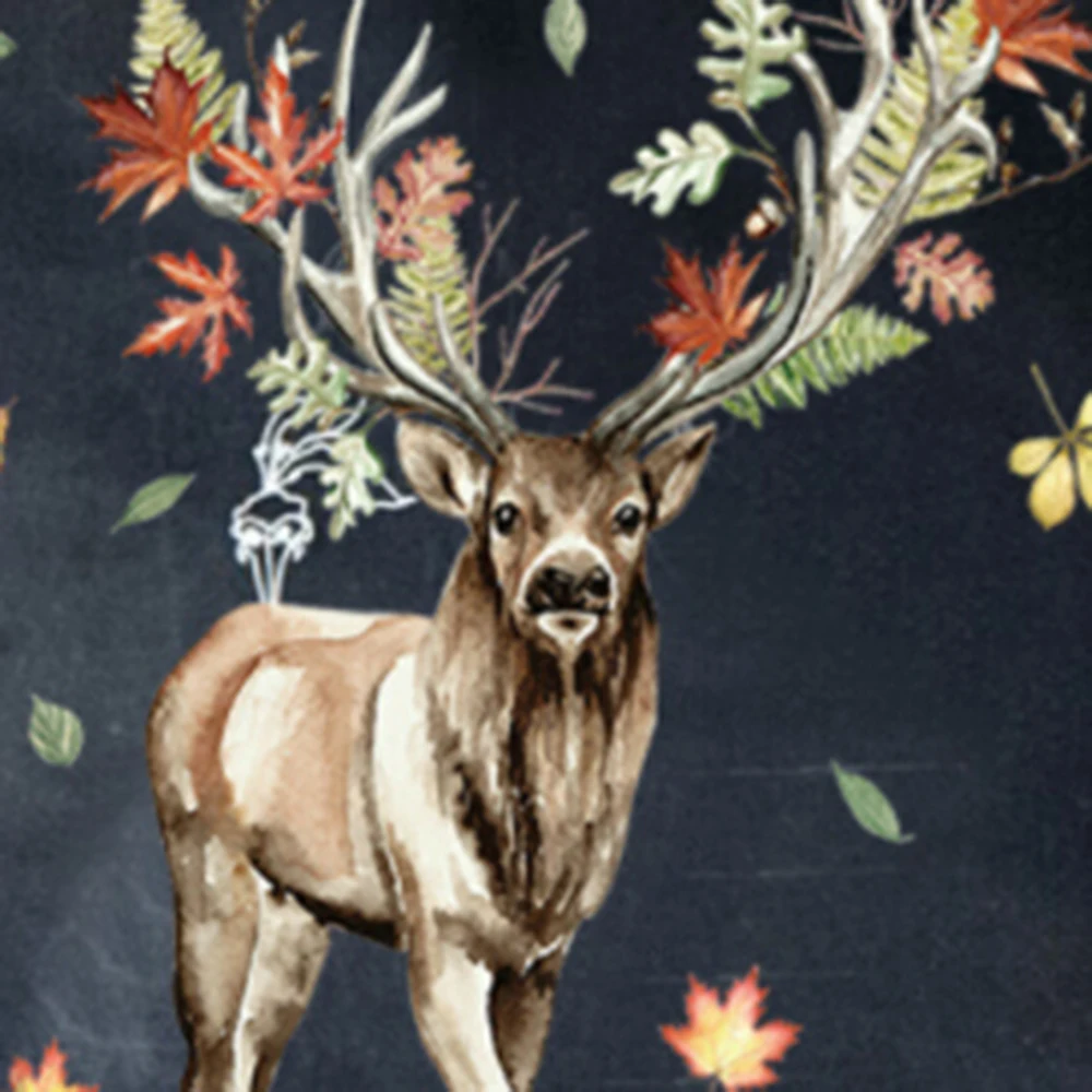 1 шт. рождественские наклейки на стену с рисунком лося и кленовых листьев