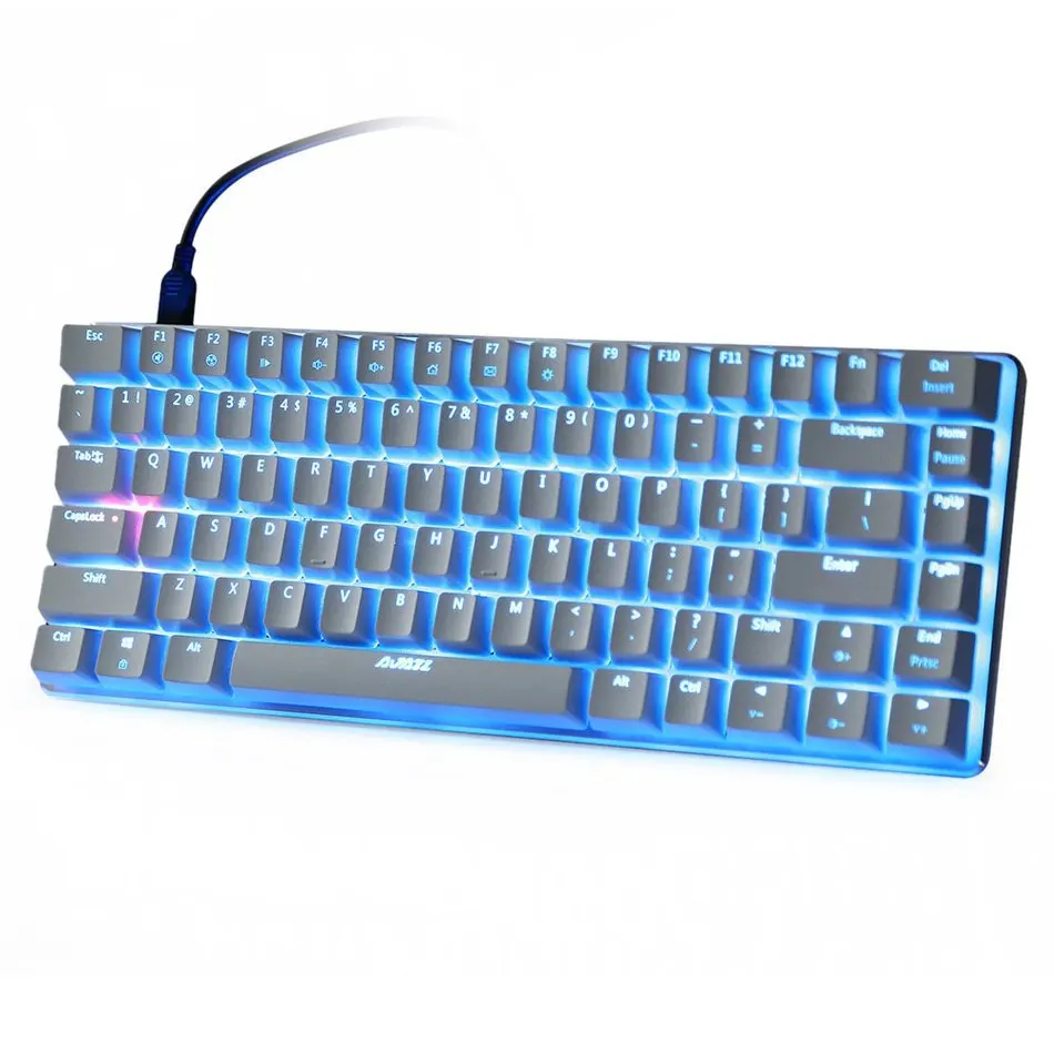 Ajazz AK33 подсветка 82 клавиш синяя/черная ось Проводная игровая клавиатура для
