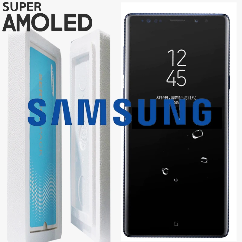 Оригинальный супер AMOLED 6 4 ''lcd с рамкой для SAMSUNG GALAXY Note 9 Note9 N960F дисплей