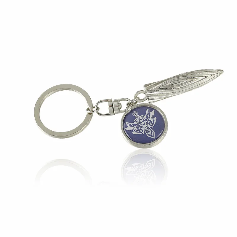 Special Designed Blue Engraved Medal Threaded Bullet Pendant Silver Plated Key Chains For Women | Украшения и аксессуары