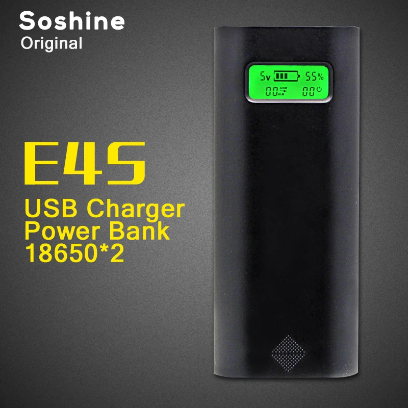 Зарядное устройство Soshine E4S 2 слота 18650 литий ионный аккумулятор USB с ЖК дисплеем