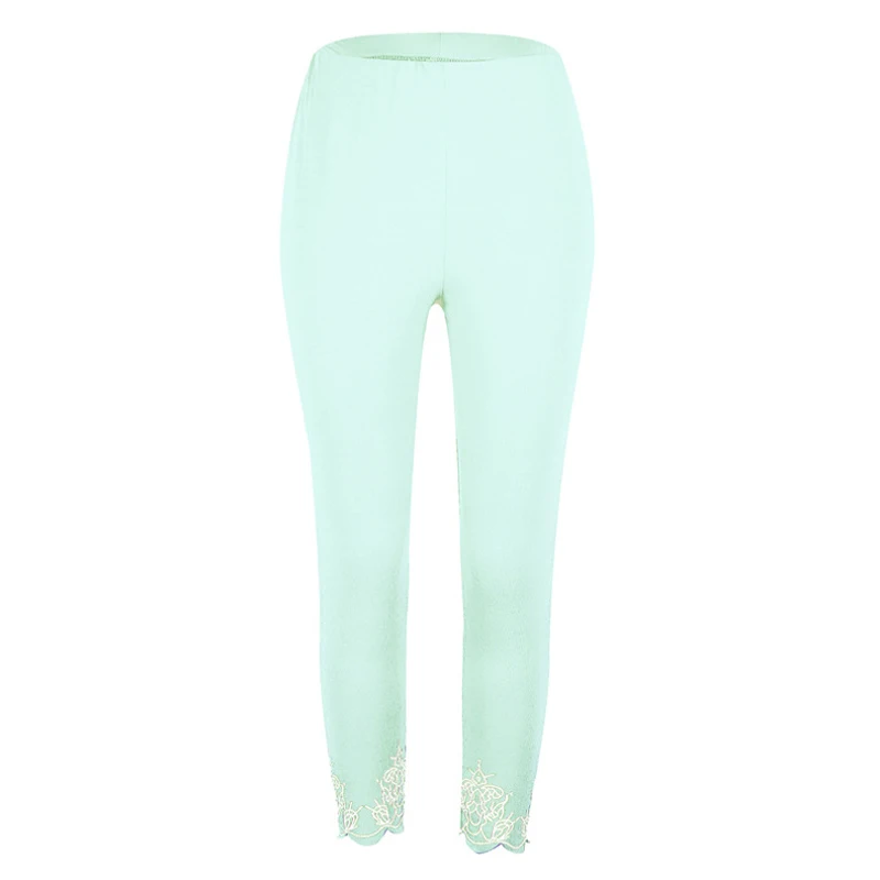 

XUANSHOW 2018 Autumn Skinny Leggings Candy Color Print Hole Mid Waist Women's Pencil Pants Casual Ladies Clothes Plus Size S-5XL