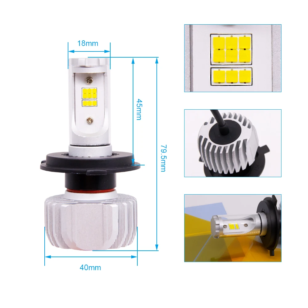 1 шт. мотоциклетная фара H4 HS1 Светодиодная лампа 3600LM Farol Moto DIY Изменение цвета 3000K