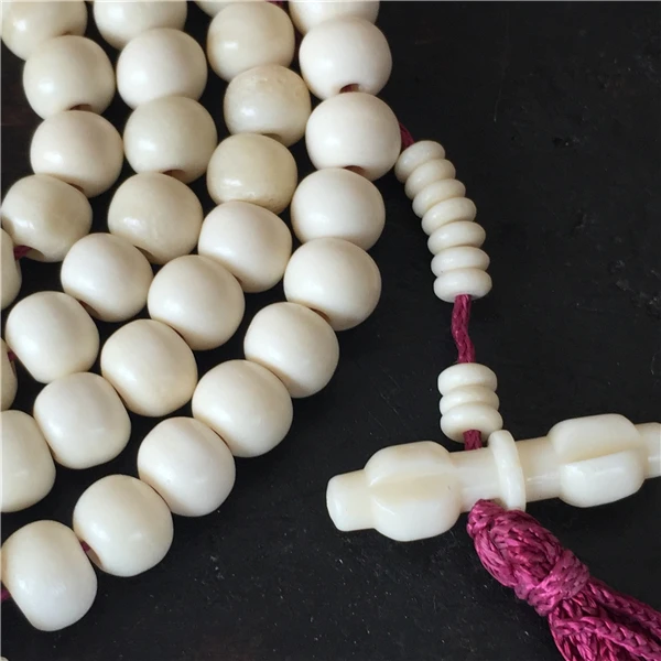 Тибетские Ювелирные изделия яка Bone 108 буддистские молитвенные бусы браслет