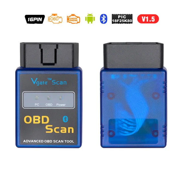 PIC18F25K80 чип супер мини OBD2 ELM327 V1.5 Bluetooth диагностический инструмент v 1,5 obd2elm 327 работает на Android Крутящий момент PIC код ридер
