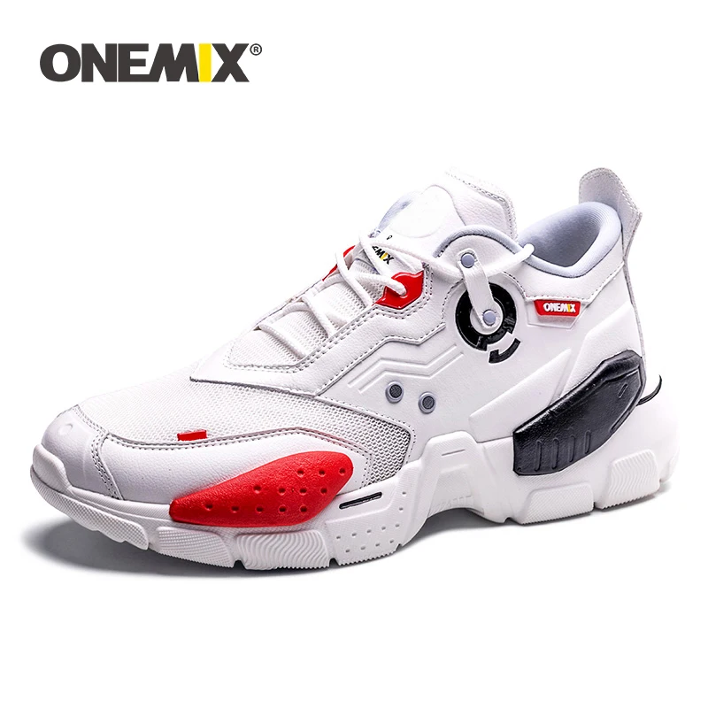 ONEMIX Men Sneakers Leather Running Shoes for Men Outdoor Walking Mens Sports Fashion Professional Trainers  Shoes