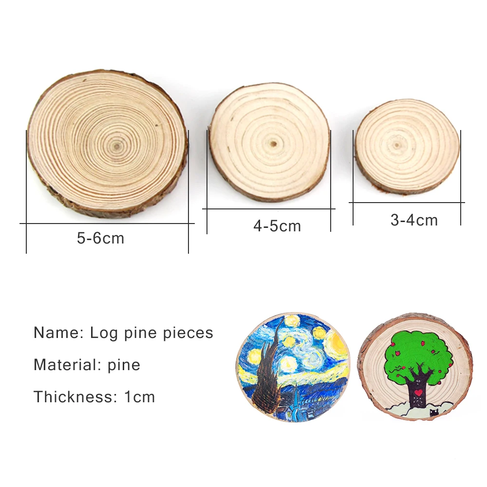 10Pcs Natural Wood Slices DIY Craft Decorations For Birthday Party Kids Table Number Cards Wedding Decoration Gift Tags C1022 | Дом и сад