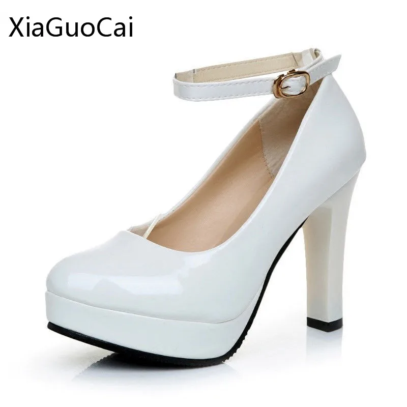 

Туфли-лодочки женские из натуральной кожи, на толстом каблуке 10 см