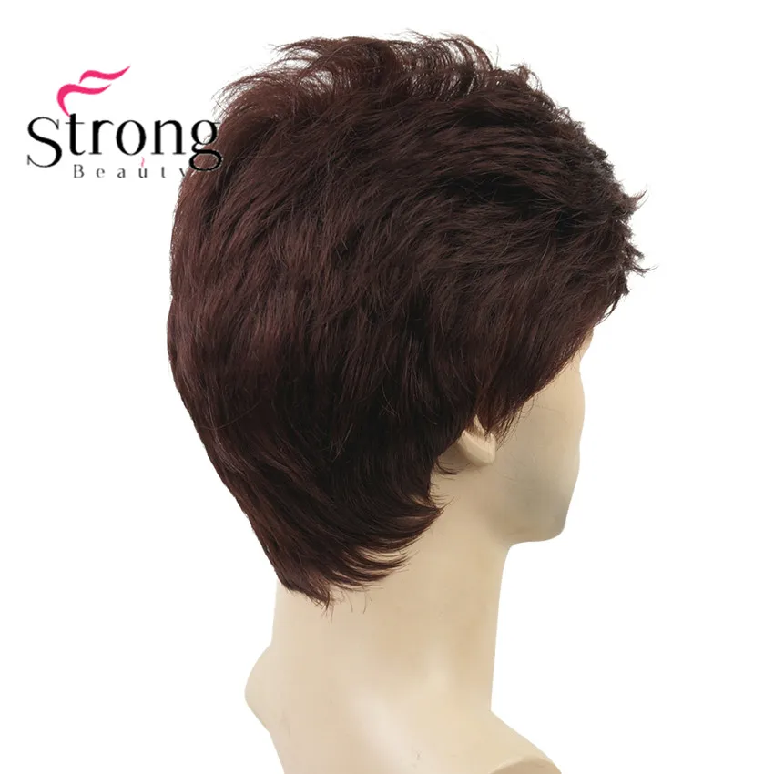 StrongBeauty короткий серебристо-серый парик мужские короткие синтетические волосы парики выбор цвета