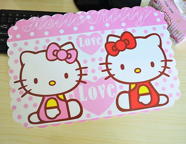Kawaii Kitty PVC настольные коврики кухонная салфетка-подставка обеденный водонепроницаемый коврик для стола. Украшение стола. Коврик для мыши. 9 цветов