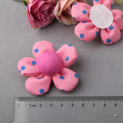 Бесплатная доставка 3 шт./лот тканевая Весенняя Цветочная нашивка в горошек