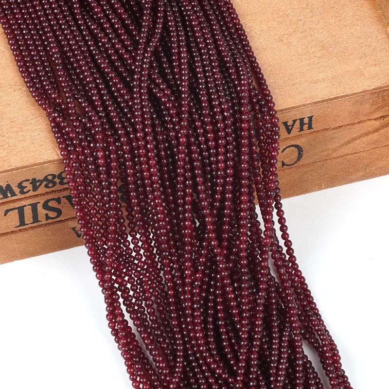 Бисер из натурального яшмы темно красный кварцовый бисер Круглый нефрит