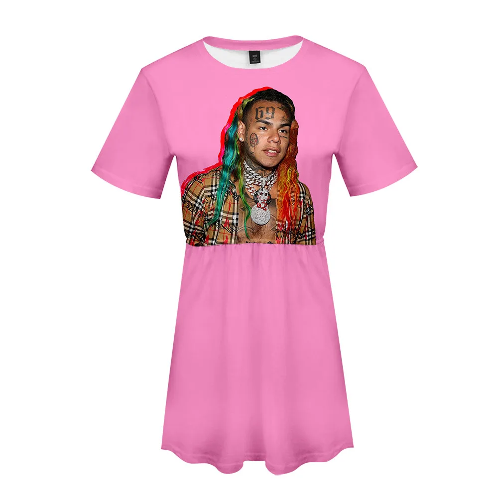 

Rap Singer Tekashi69 6ix9ine 69 3D Printed Casual Dress Women Summer O-neck Short Sleeve Elegant Party Dresses Vestidos Mujer